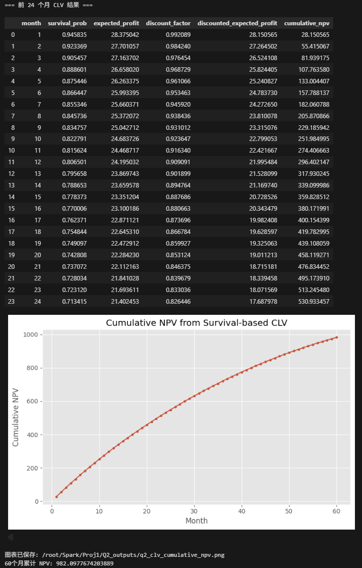 Customer lifetime value curve
